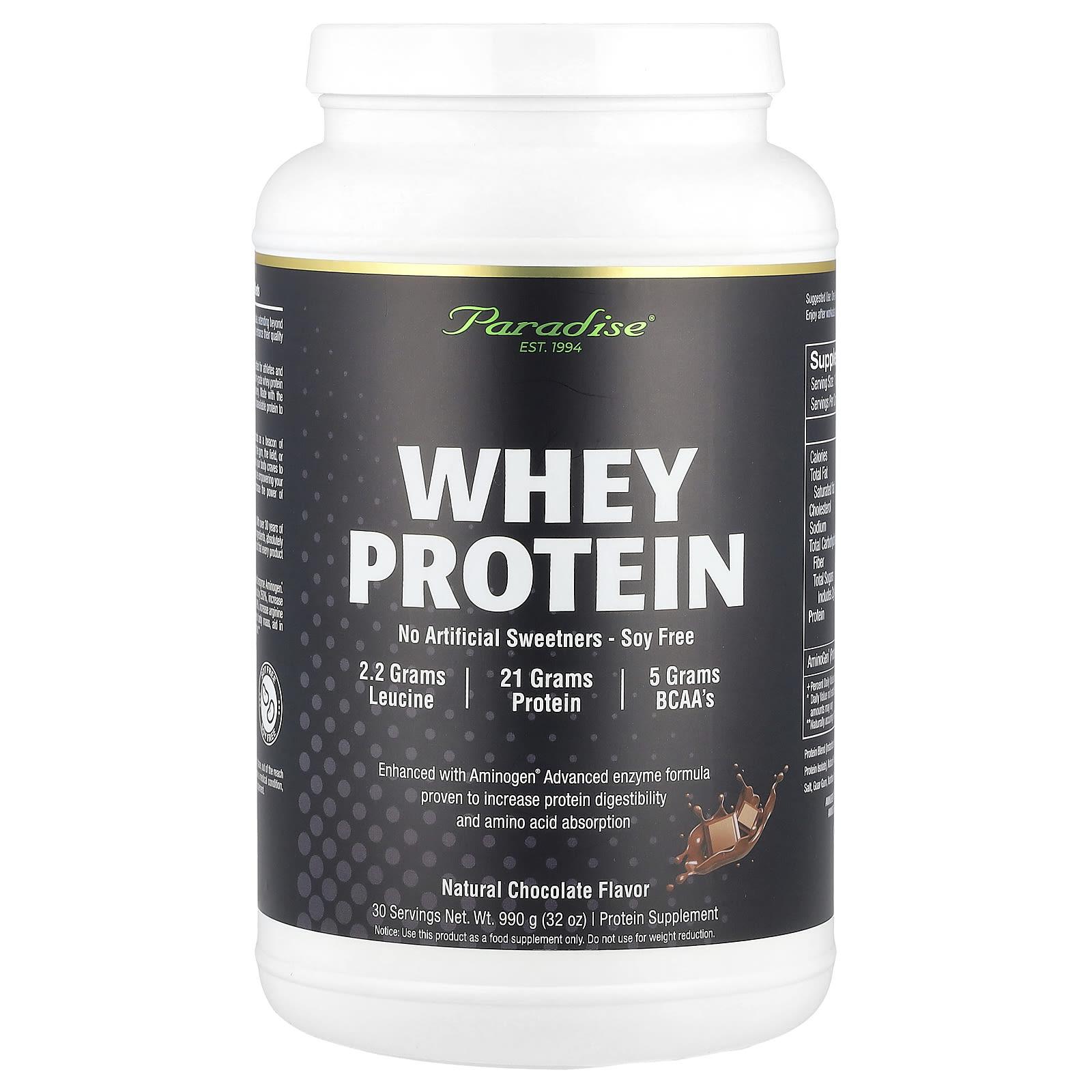 

Paradise Herbs, Whey Protein, Natural Chocolate, 32 oz (990 g)