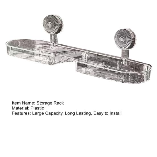 Yousheng Bathroom Storage Rack with Suction Cup Strong Load-bearing Self-draining Shampoo Sponge Holder Multi-Function Organizer