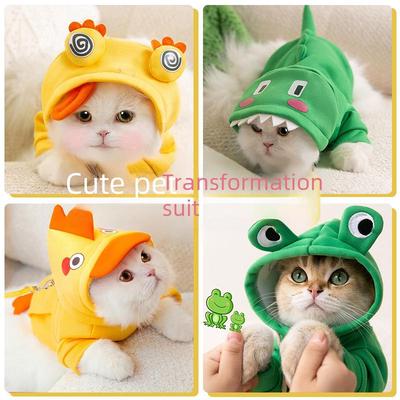Dinosaurier Kapuzensweatshirt für Hunde & Katzen - Niedliches Frühling/Sommer Zweibeiniges Haustierkostüm