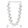 Oxidized Silver/Gold-Plated Artificial Jewelry Set with Crystal & stone Studded with Matching Earrings For Women and Girls