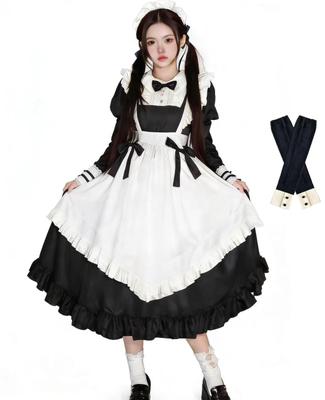 KALAOK Maid Costume, Cosplay, Adult Women's, 3-Piece Set, Cute Gothic Lolita Style, Long, Size 8289, Size S