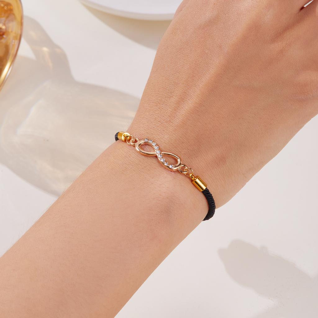 Romantic Infinite Love 8 Infinity Charm Bracelets for Women Exquisite Crystal Zircon Lucky Red Rope Handmade Bracelets Jewelry