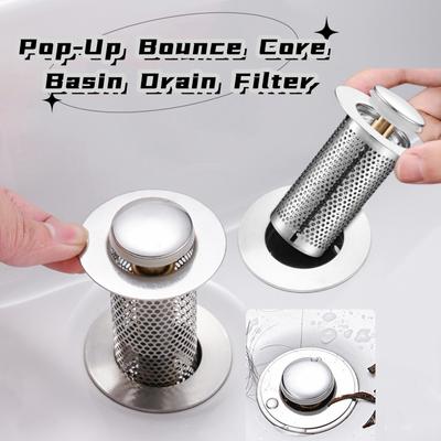 Wielofunkcyjny filtr odpływu podłogowego Pop-Up Bounce Core zatyczka do odpływu umywalki wyłapywacz włosów prysznic sitko do zlewu akcesoria łazienkowe