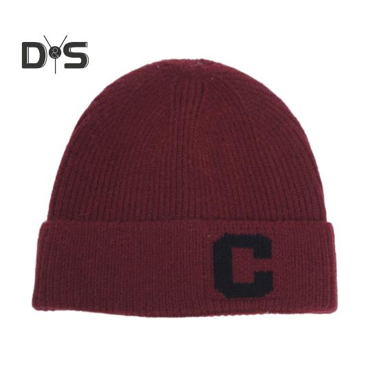 

Зимняя мужская вязаная шапка с эластичным буквенным декором, утолщенная, однотонная, для защиты ушей, теплая, повседневная, для катания на лыжах, коньках, головной убор вино красного