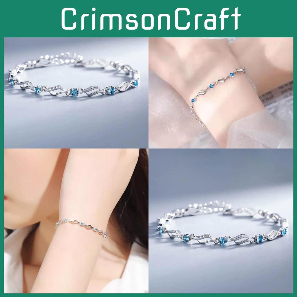 Ocean Geometric Blue Bracelet Women Jewelry Copper Decoration Fashion Gifts