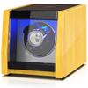 Single-Watch Winder, Quiet Operation, with Light, Wood-Style Design, Luxury Watch Case, Automatic Winder, Includes One Medium-Sized Cushion