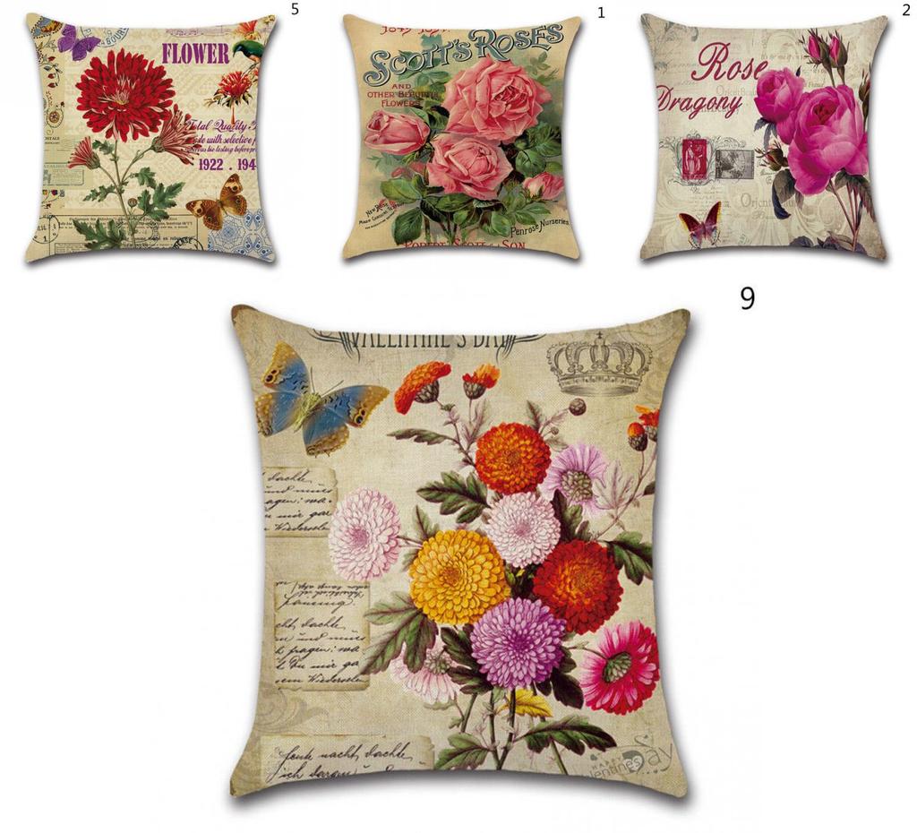 Premium Quality Tropical Feuilles Cushion Cover With Vintage Floral Design For Sofa
