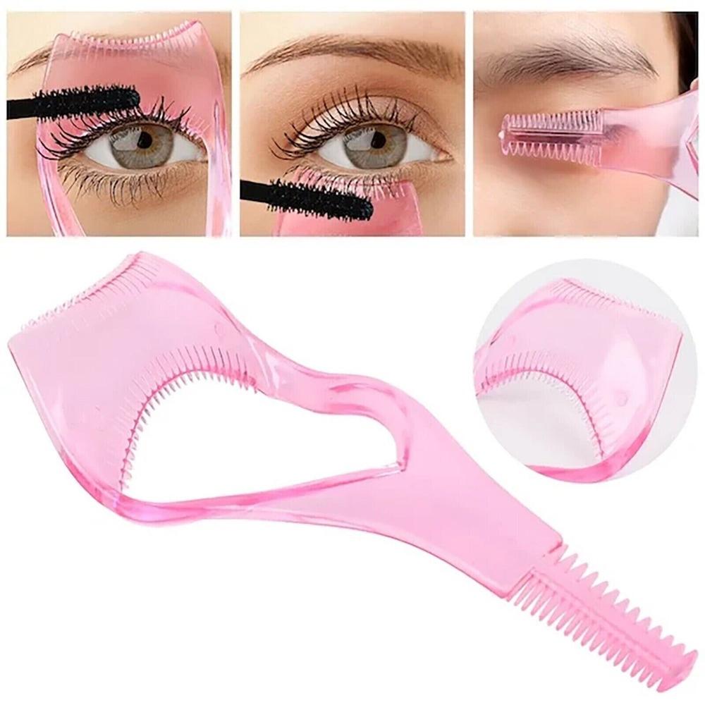 New Eyeliner Assistant 3-In-1 Eyelash Comb Template Crystal Protect Eyes Mascara Shield Guide Cosmetic Make Up Brush Women