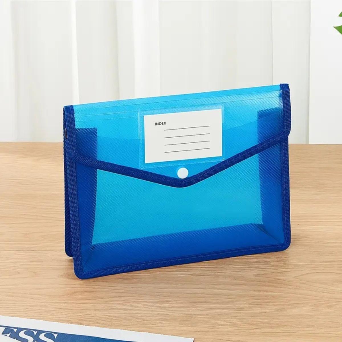 

A4 File Bag, Three-Dimensional Transparent PP Button Bag, Thickened Material Bag, Test Paper Bag, Wrapped File Storage Bag, Folder 33x25x8cm
