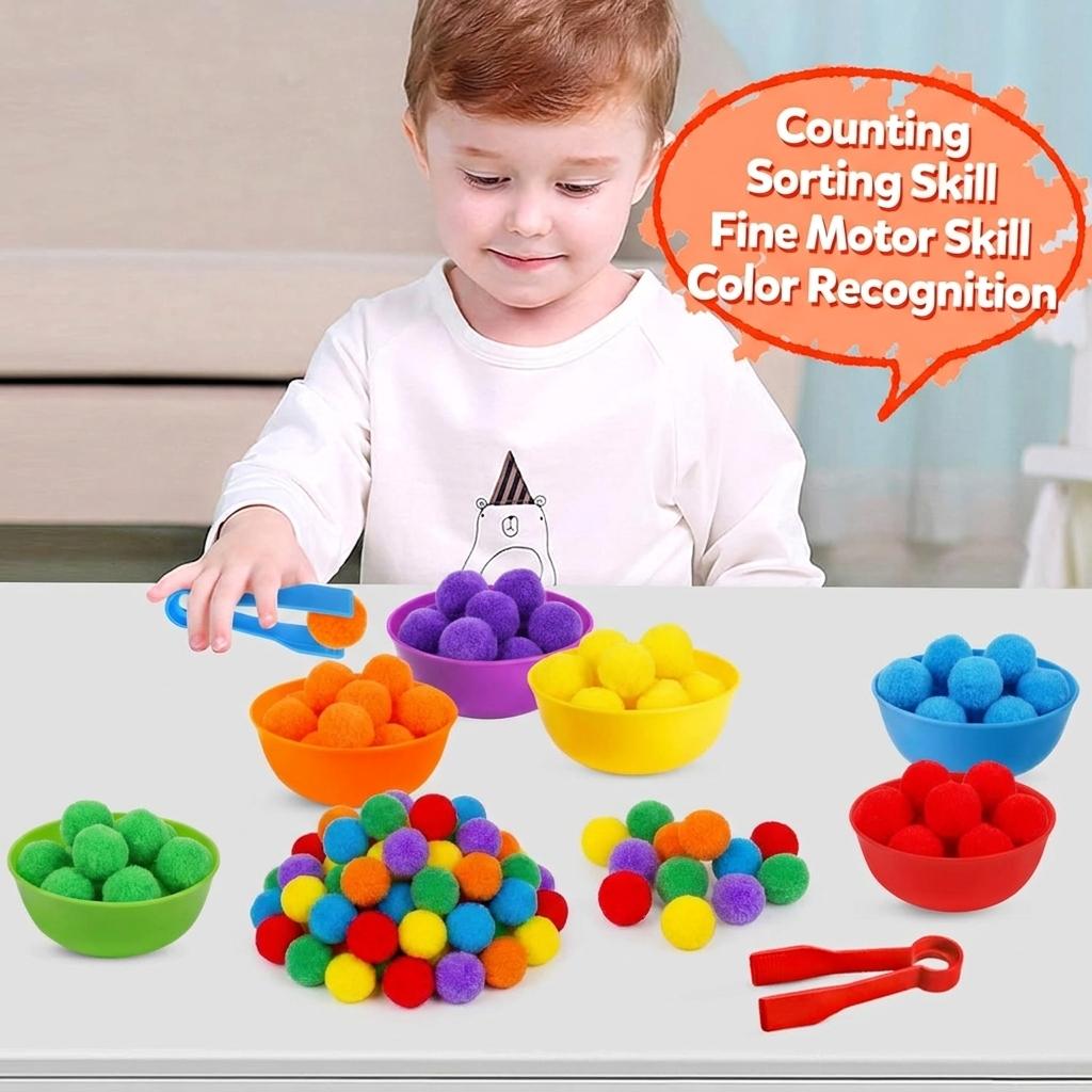 30-68Pcs Youngsters High-Quality Sorting High-Quality Counting Play sets High-Quality Rainbow High-Quality Color High-Quality Classification