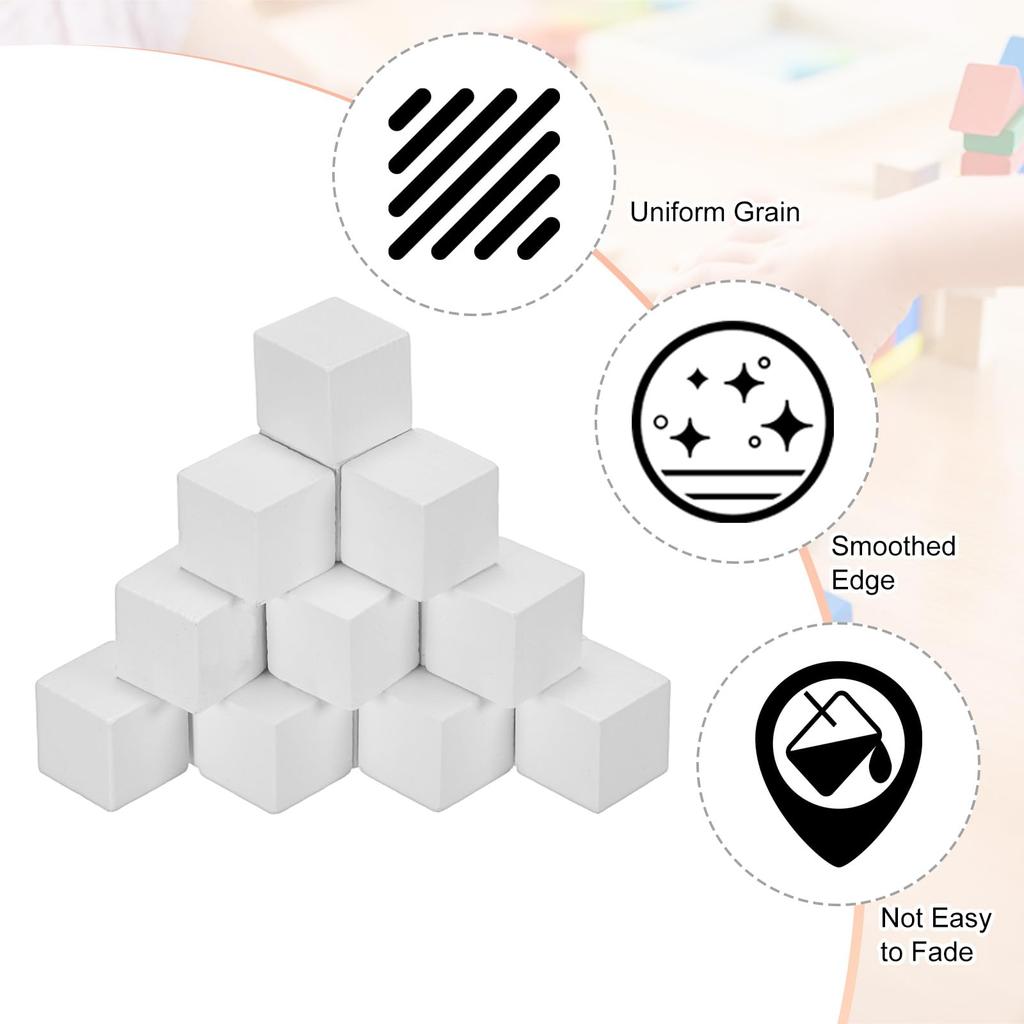 METERXITY 50 Stück DIY Holzwürfel, 0,6" (1,5 cm) Farbige Naturholzklötze für Bastelarbeiten, Puzzles, Spiele, Hochzeiten, Heimdekoration, Würfel und zum Bauen,