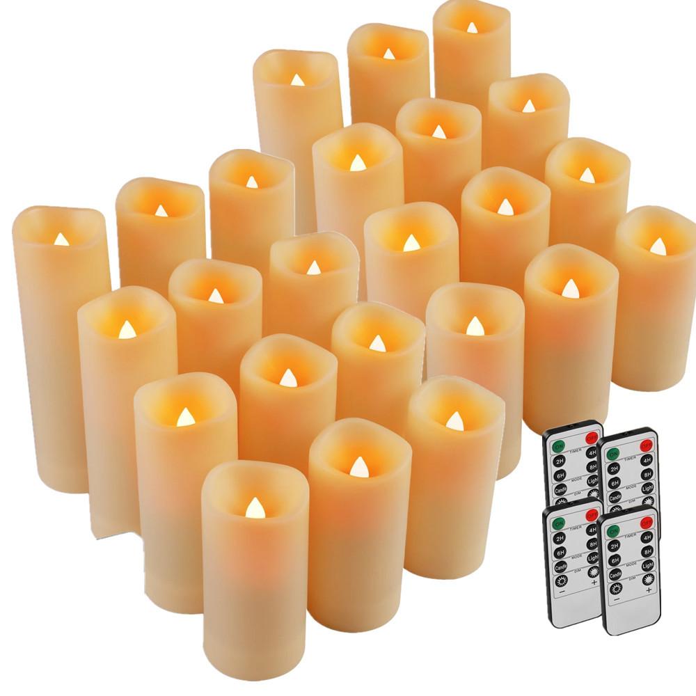 

Упаковка 12/24 шт. Безполуменеві світлодіодні свічки з пультами дистанційного керування та таймерами. Водонепроникні, на батарейках, для дому/весілля, для використання на вулиці/в приміщенні.