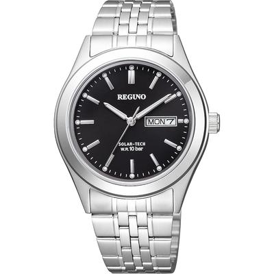 REGUNO Watch (Solar-Powered/Water-Resistant/Simple) KM1-113-51 SolarTech Men's Business...