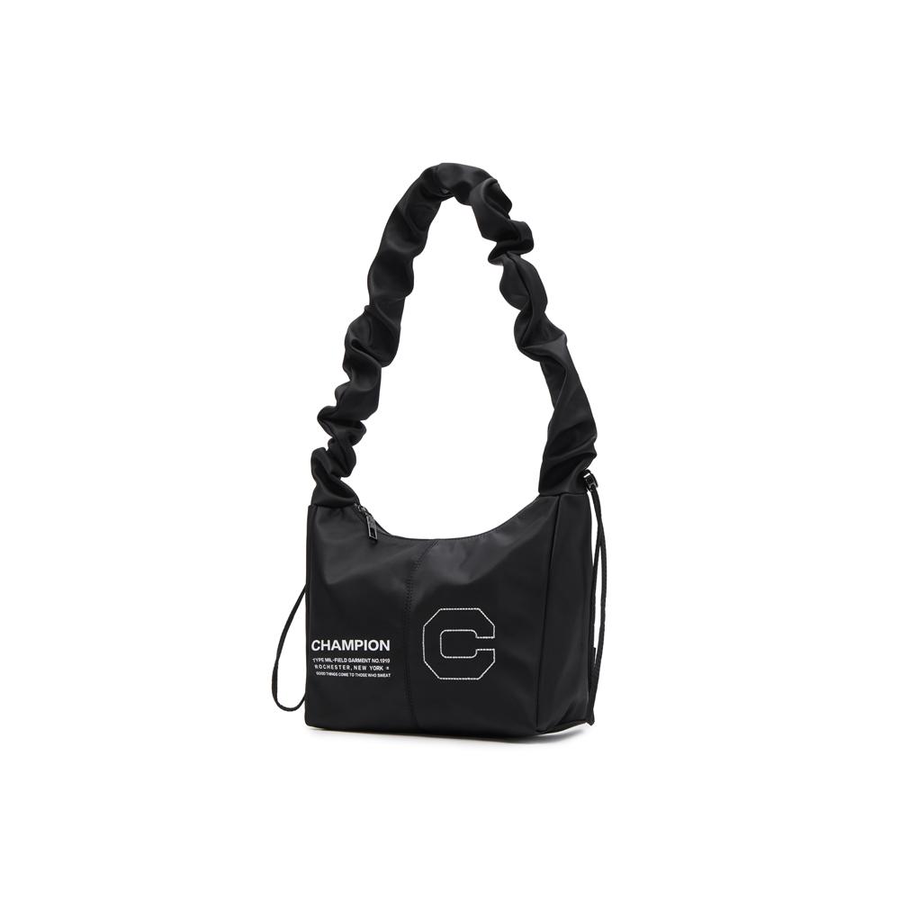 New Champion Fabric Shoulder Bag Unisex Black/Milk White/Medium Blue Denim U5AACPU32