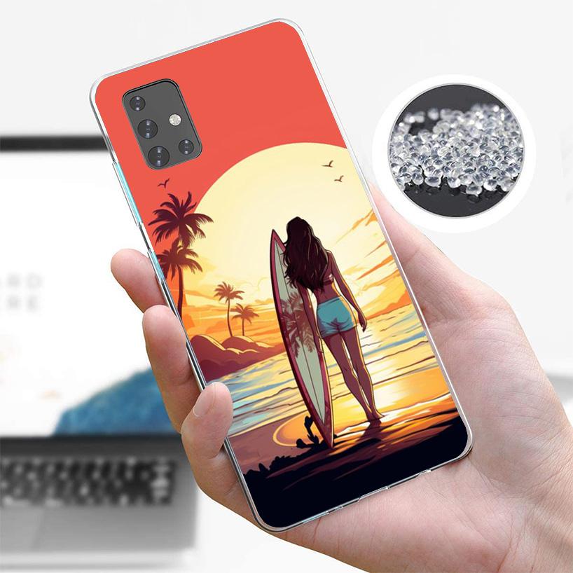 Surf Board Aesthetic Cover Phone Case For Samsung Galaxy A12 A22 A32 A52 A72 A02S Phone Case Note 20 Ultra 10 S10 Plus A51 A71 A
