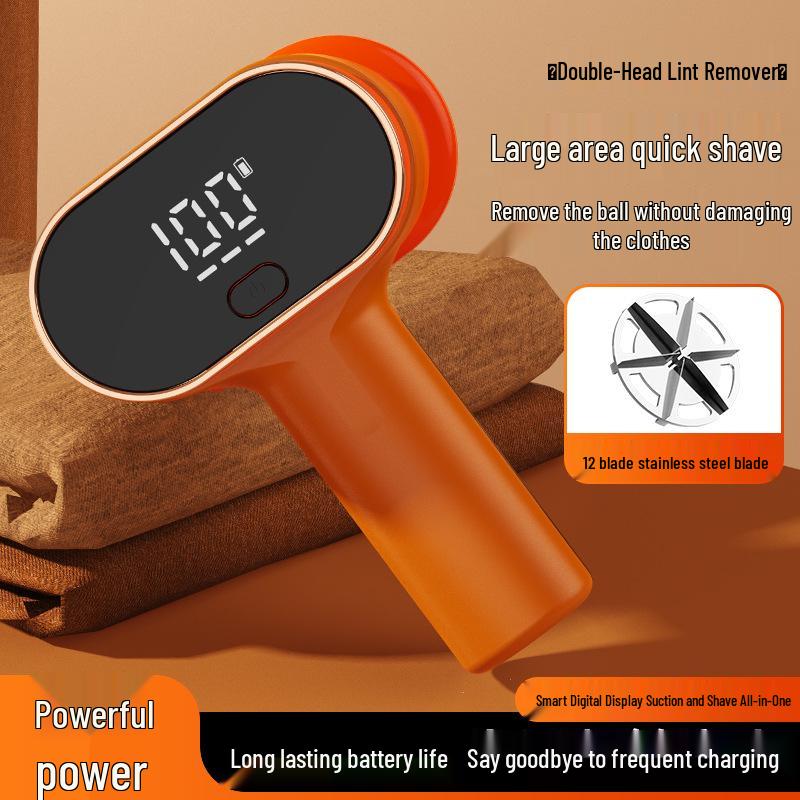 Dual-Head Rechargeable Lint Remover & Fabric Shaver