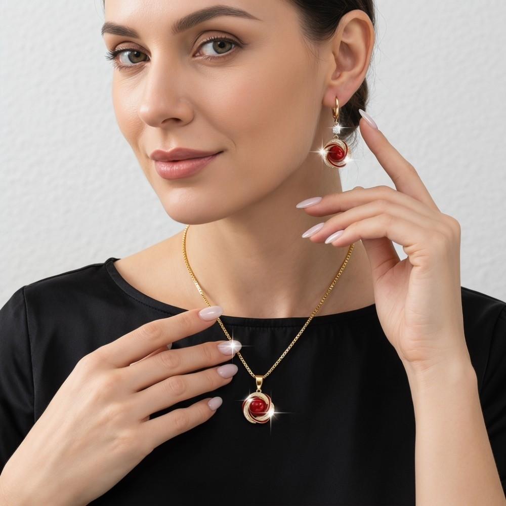 Versatile Zircon Jewelry Sets Dainty Necklace Earrings Sets Imitation Pearl Jewelry Sets For Women