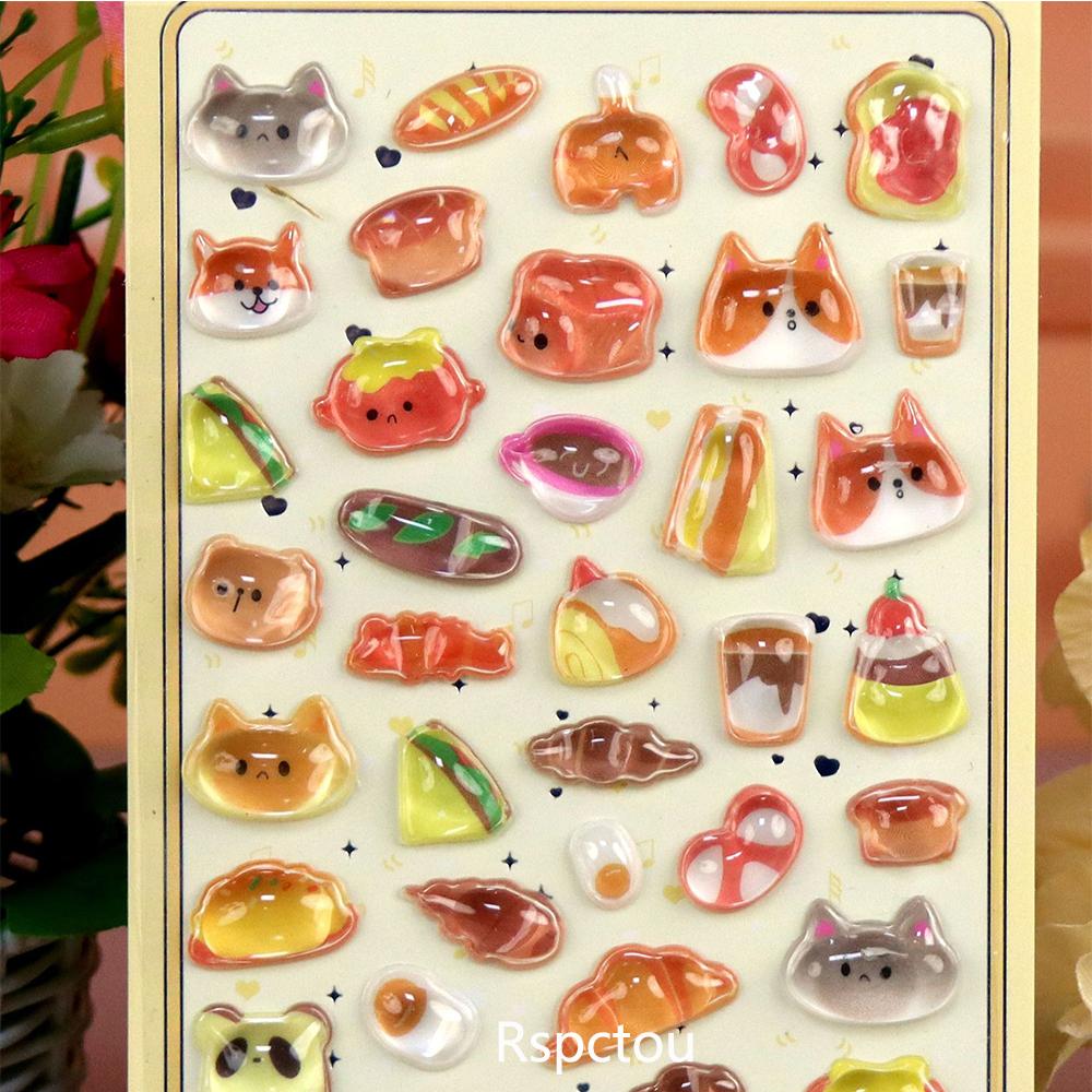 Cute Animal 3D Stickers Kawaii Cartoon Cat Bear Rabbit Sticker DIY Water Bottle Diary Phone Funny Decals Decor