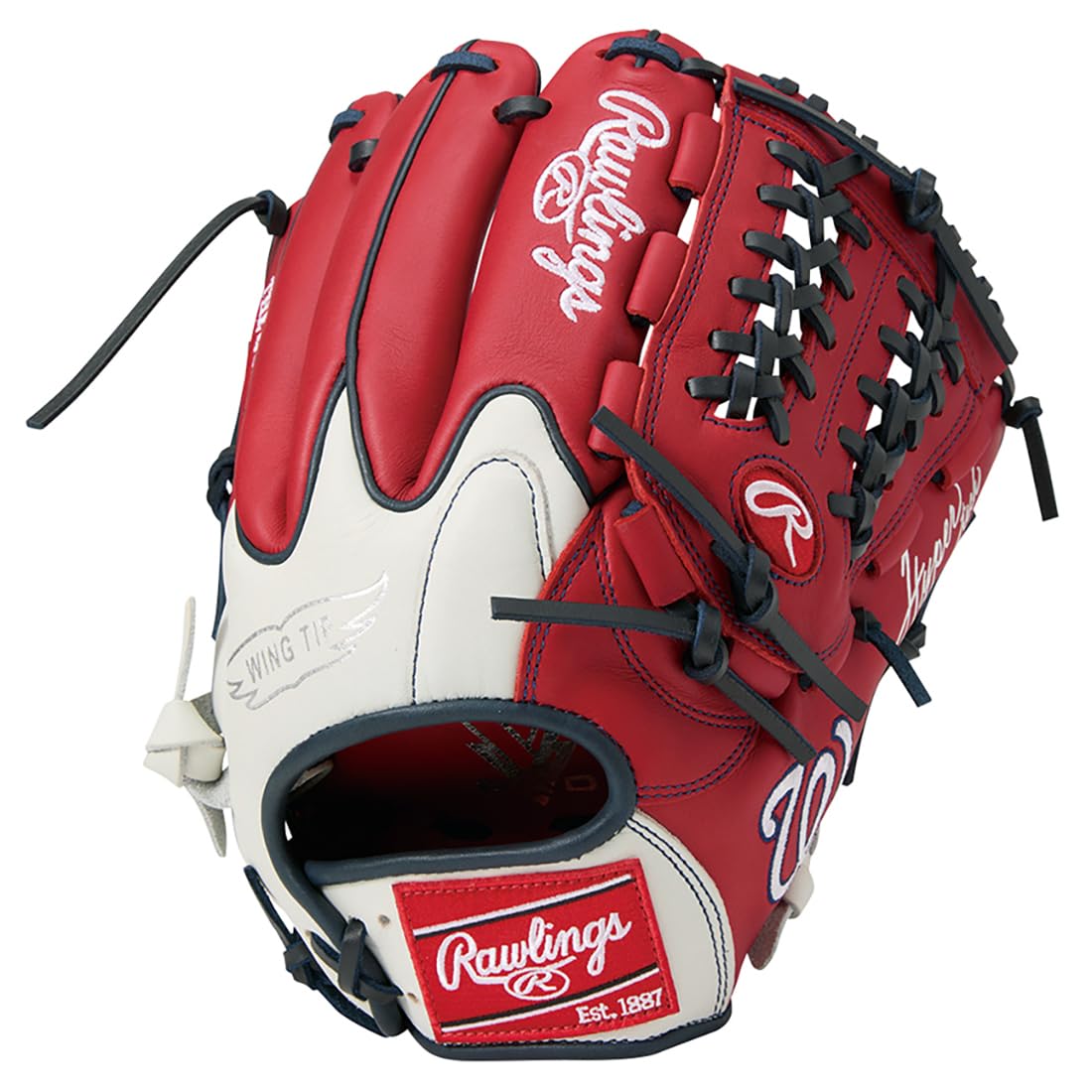 

Rawlings HYPER TECH MLB TEAM Soft Baseball Throw Glove, All-Fielder, GR5HTMN55W, Nationals, 11.75 inches, Right-Handed