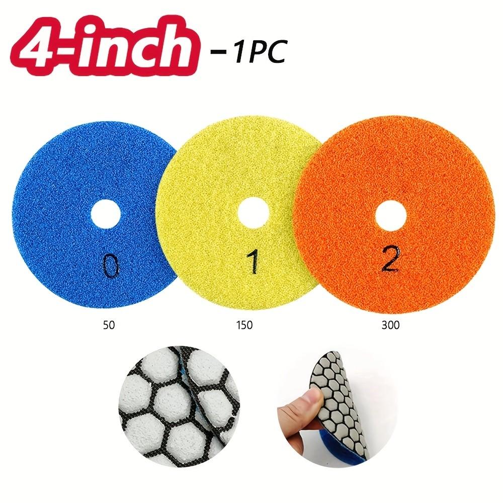 

3PC 4 Wet/Dry Diamond Pads – Grit 50/150/300 for Granite, Quartz & Tile Refinishing Grit 0