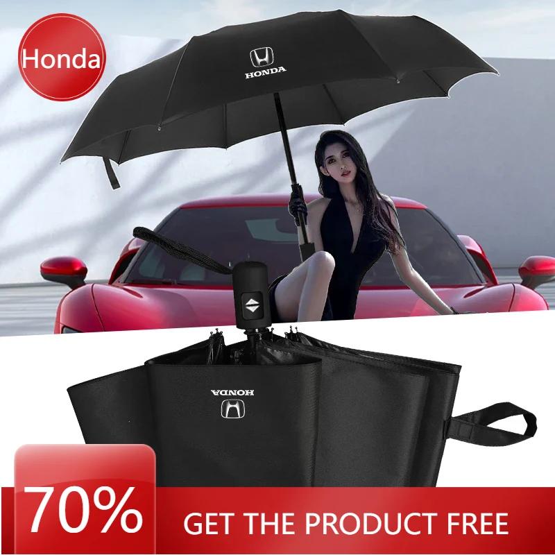 2025 Car New Honda Car Folding Umbrella Portable Automatic Sunshade Emblem Car Accessories For Honda Civic Accord City CRV Jade