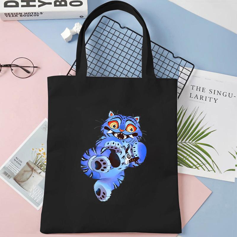 KPOP Demon Hunter Tiger Print Student Shoulder Canvas Bag Shopping Tote Bag KTB