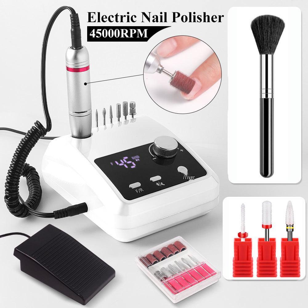 New 204 Portable Electric Nail Drill & Manicure Set with Dust Brush