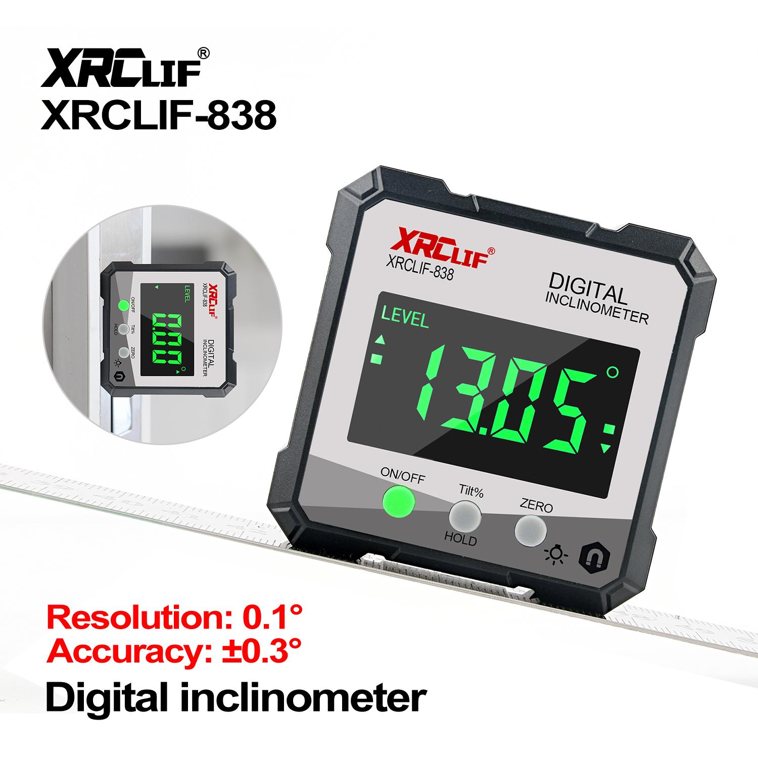 

RZ Digital Level Angle Gauge 360° Mini Measuring Digital Inclinometer With Magnetic Base Electronic Universal Bevel Protractor XRCLIF-838-GRE