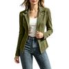 Giacca da Donna alla Moda Slim Fit Manica Lunga Collo a Revers Chiusura a Bottoni Cappotto Casual