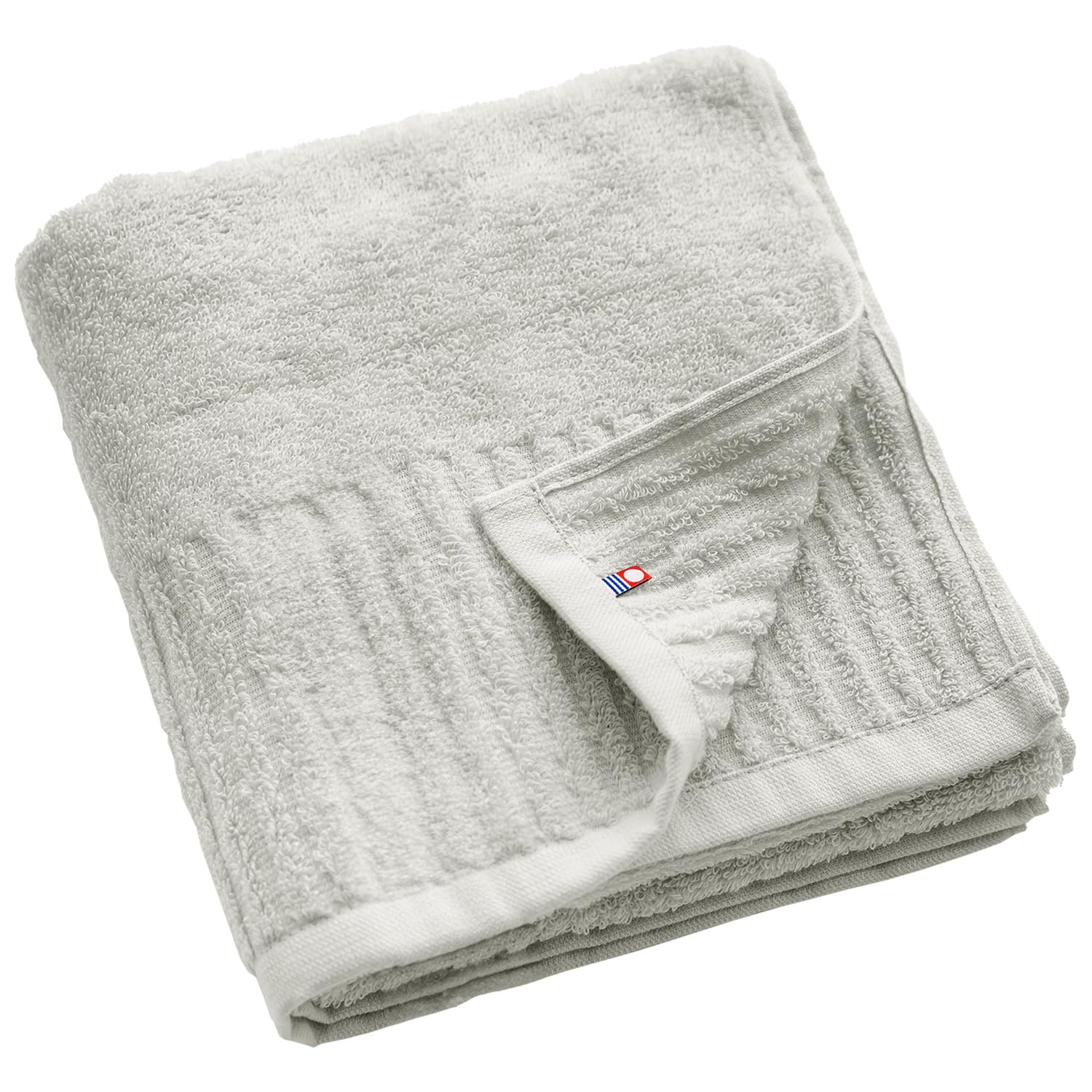 

Large Imabari Bath 1 Made in Long Highly Light Gray B-PLAID Towel, Towel, Japan, Ribbed, Pile, Soft, Thin, Quick-Drying, Absorbent, 100% Cotton,