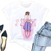 Women's plus Size Floral Print Loose T-shirt Short Sleeve Aesthetic Harajuku Y2k Gothic Tee Summer Polyester Fabric Fashion