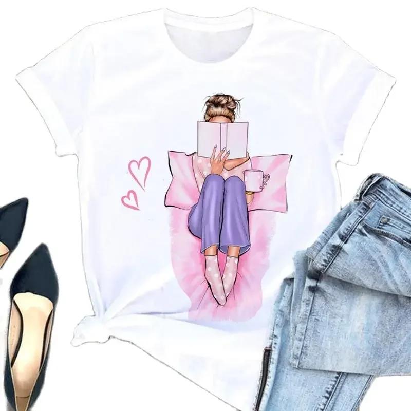 Women's plus Size Floral Print Loose T-shirt Short Sleeve Aesthetic Harajuku Y2k Gothic Tee Summer Polyester Fabric Fashion