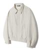 Trillion Twill Rivet Blouson Zip-Up Jacket (Cream)