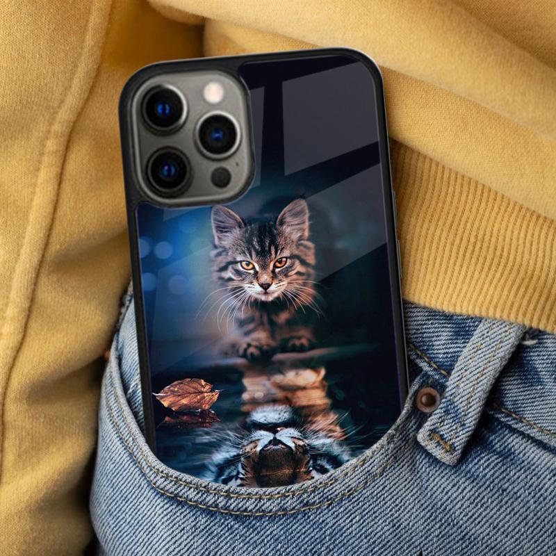 Cute Cats lion Tiger leopard Soft Phone Case for iPhone 17 Air 16e Pro max 15 Pro 13 14 Plus 11 12 MagSafe Magnetic Coque