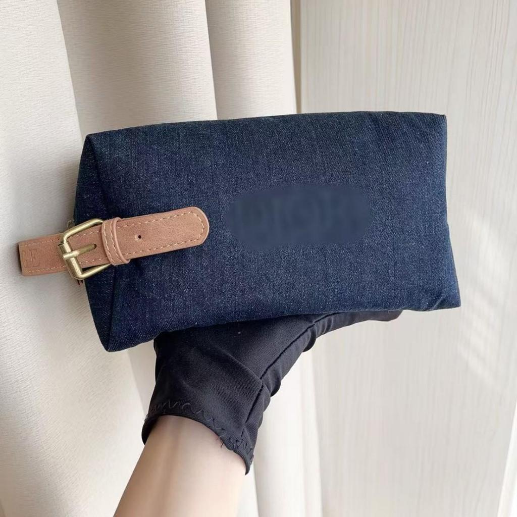 Breath of the Wild Denim Blue Makeup Bag - D House Redemption Clutch for Travel and Toiletries