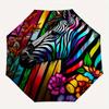 1pc Colorful Zebra Automatic Open/Close Umbrella, Portable Folding umbrella for Everyday Use yy250826076