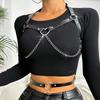 Women Sexy Body Harness Belt Chest Harness Heart Leather Lingerie Bondage Fetish Wear Goth Clothing Harness Erotic Accessorie