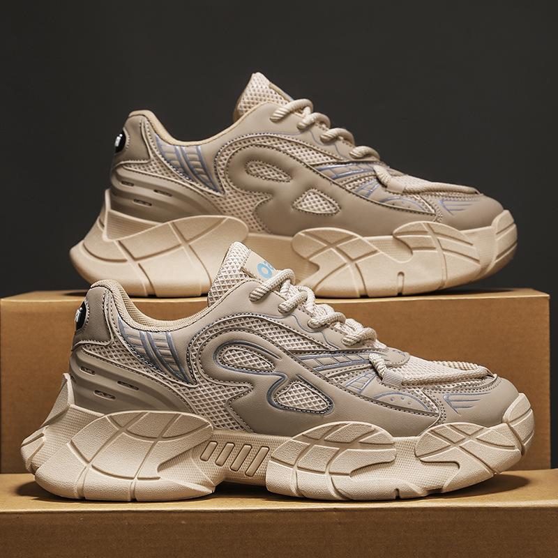 

Trendy men s shoes, four-season mesh trendy shoes, men s versatile sports shoes, breathable running shoes, men s platform dad shoes 44 хакі