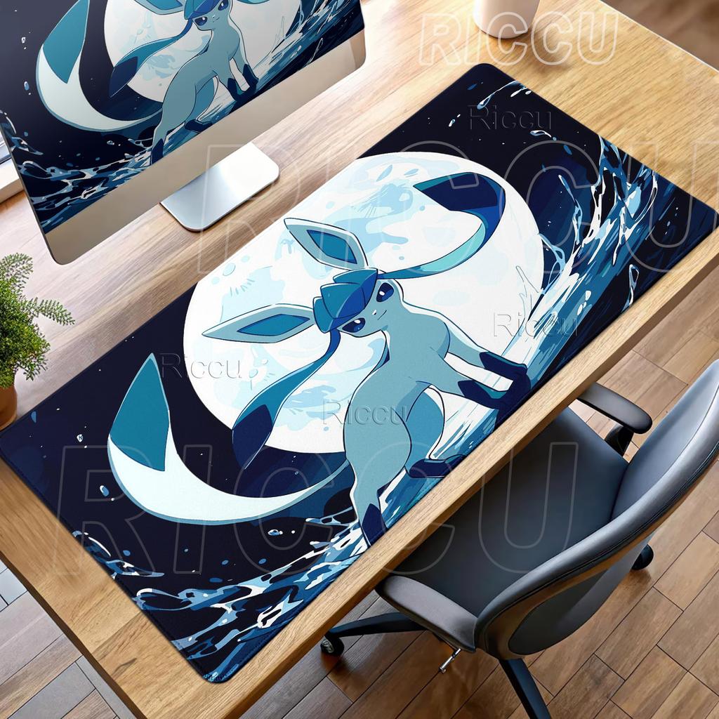 Anime Pokemon Mouse Pad Eevee Glaceon PC Cabinet Mousepad Gamer Keyboard Tablepad E-Sports Desk Accessories Gaming Extended Mat