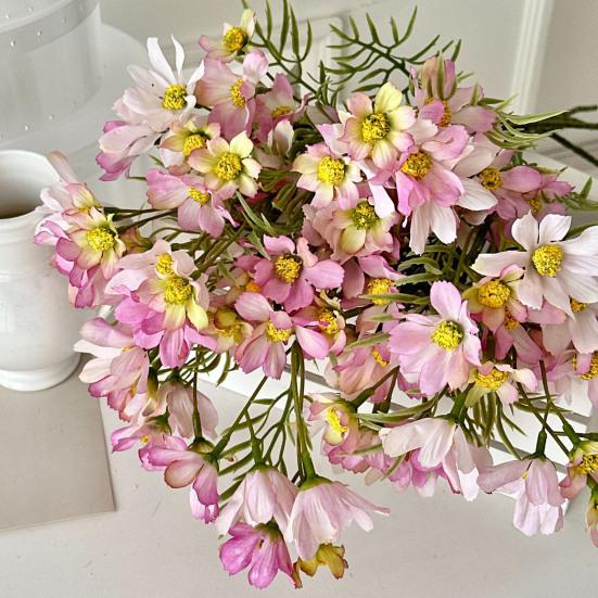 Artificial Spring Flowers Realistic Faux Wildflowers with Stem Colorful Floral Bouquet for Vase Indoor