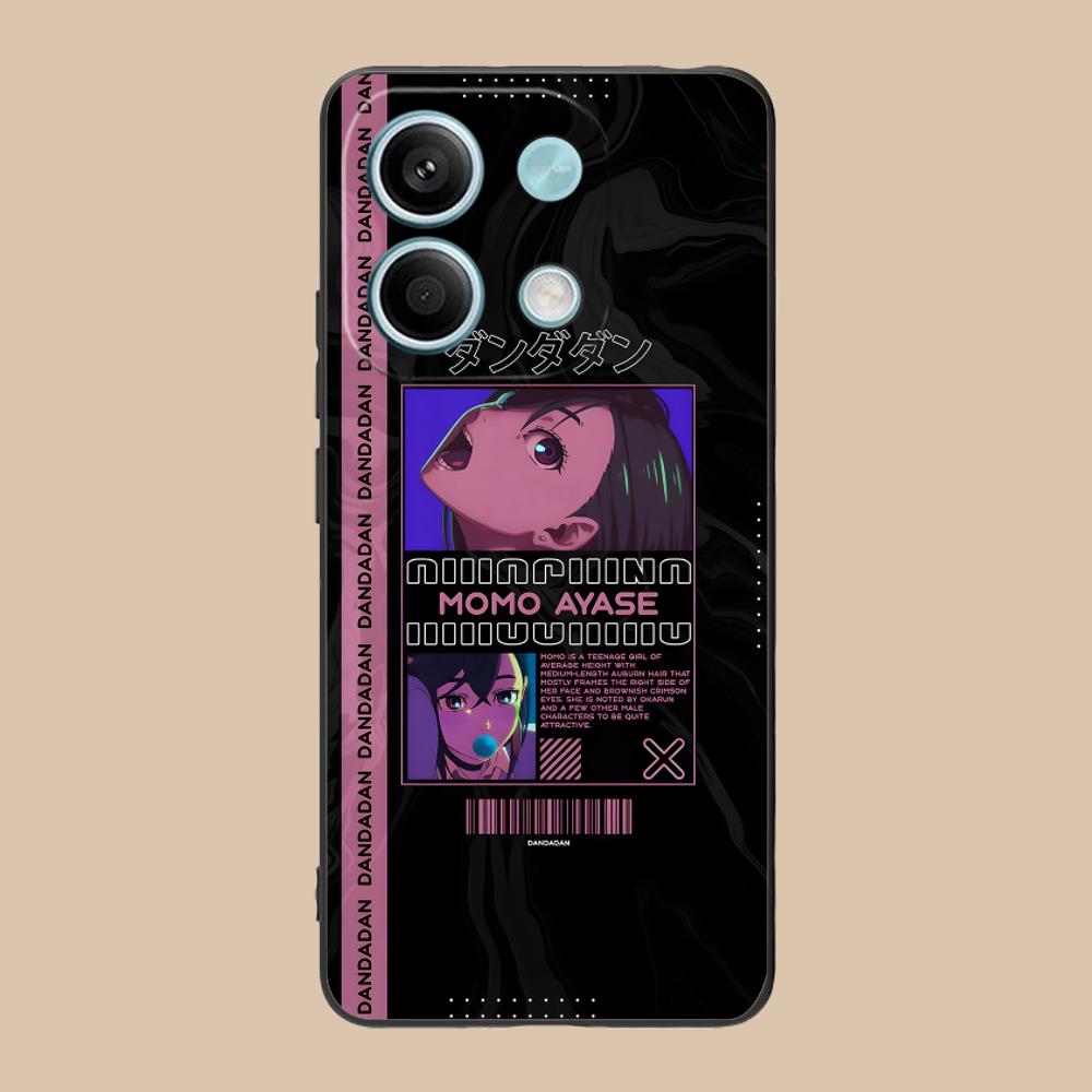 Dandadan Momo Ayase Phone Case for Xiaomi POCO M6 M5 M4 M3 X7 X6 X5 X4 X3 F6 F5 F4 Pro GT 5G Black Luxury Smartphone Pretty POCO F4