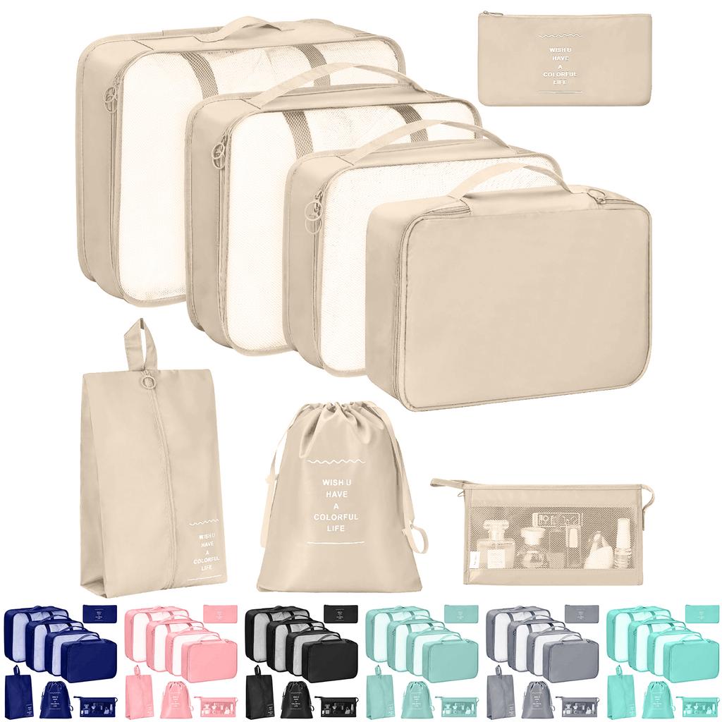 8 Pcs/Set Travel Organizer Storage Bags Suitcase Packing Cubes Set Cases Portable Luggage Clothes Shoe Tidy Pouch Folding.-zmt