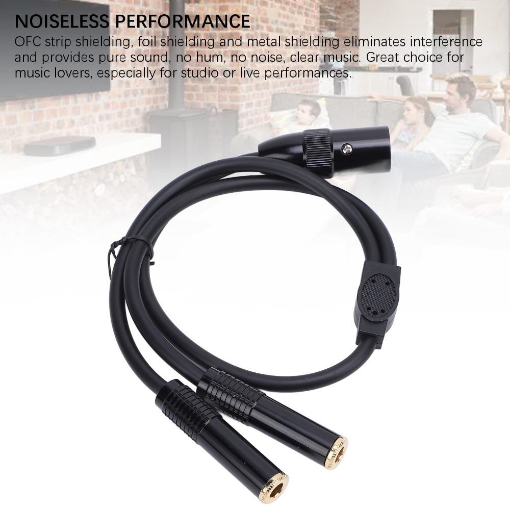 Plug and Play Y Splitter Cable Gold Plated XLR Male to Dual 1/4inch Microphone Cable  Mixer