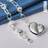 925 Sterling Silver hladký dutý náhrdelník s přívěskem ve tvaru srdce Módní svatební šperky