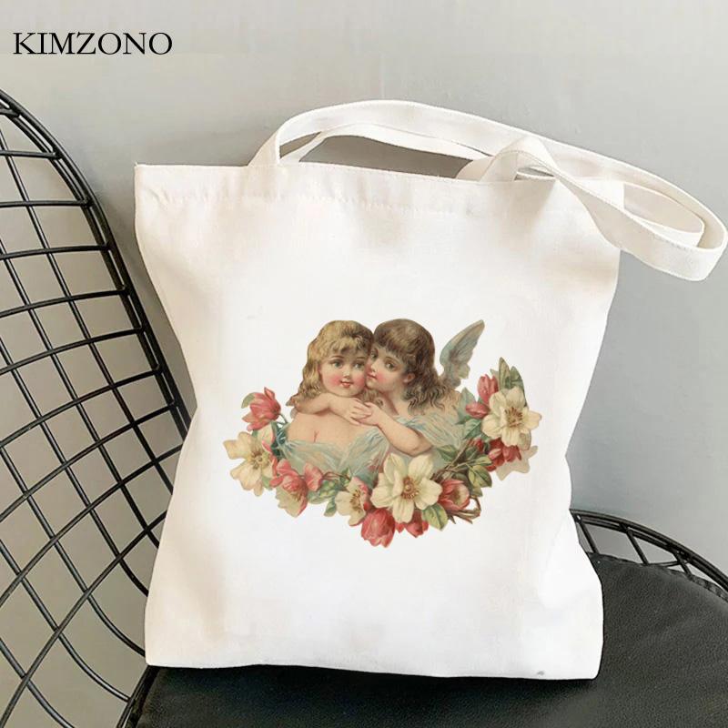 Angel Shopping Bag Recycle Bag Tote Bolso Bolsa Bag String Bolsas Ecologicas Woven Sacola Grab