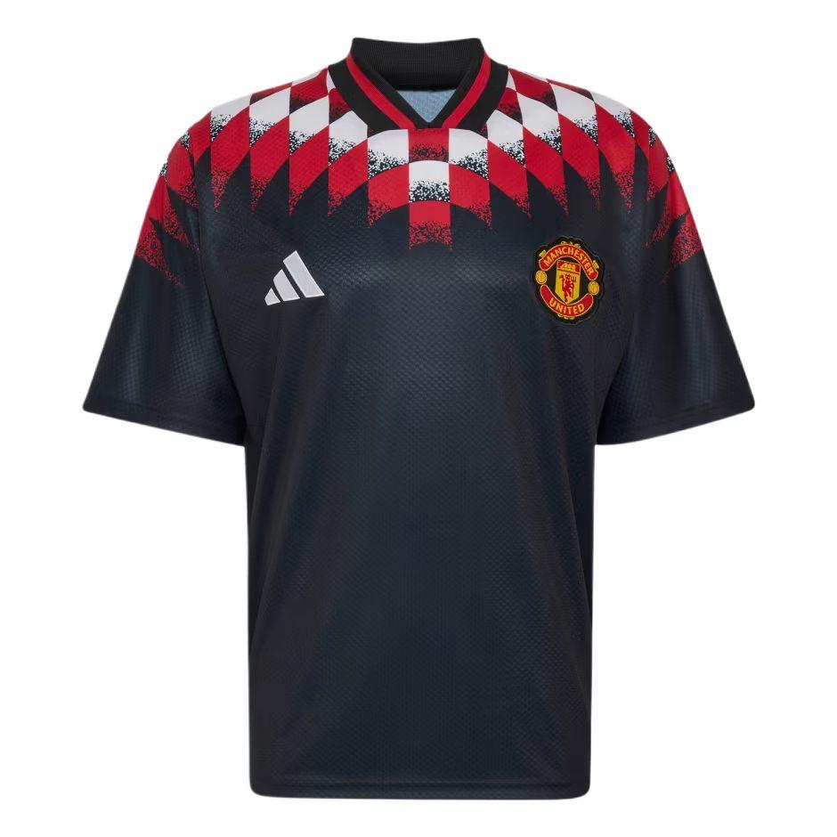 Adidas Manchester United Soccer Jerseys Men's Black V Neck Moderate KH4804