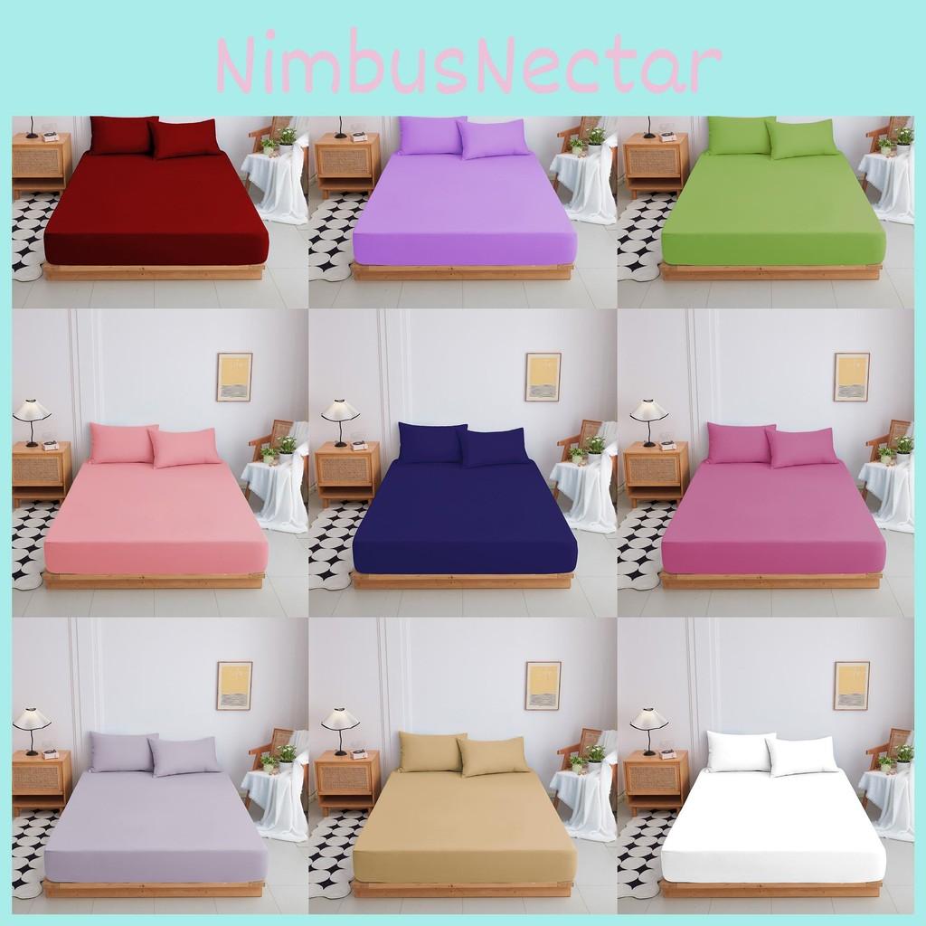 Mattress Solid Color Protector Pillowcase Bedspread Set Home Textile Accessories