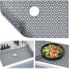JUSTOGO Sink Protector for Kitchen, 29.5" X 15.6" Silicone Mat Grid for Stainless Steel Sink with Rear Drain, Heat Resistant Drying Mat