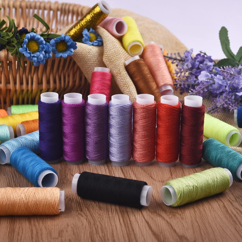 30/38/39 Colors Polyester Machine Embroidery Sewing Threads Hand Sewing Thread Craft Patch Steering Wheel Sewing Supplies Kit