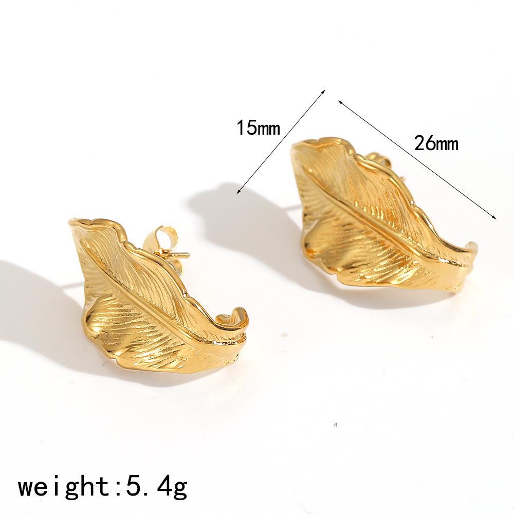 Retro Gold Stainless Steel Butterfly Flower Earrings